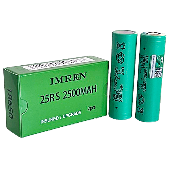 Imren 25Rs 18650 Battery | 2 Pack | Green 2500mah (25A) product image